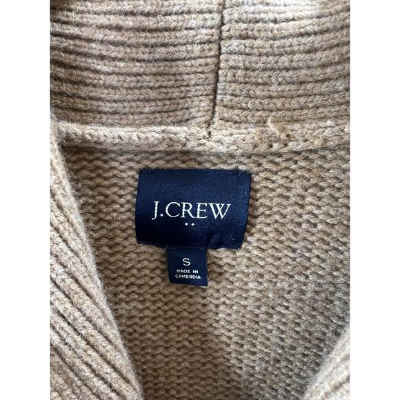 J. Crew Womens Shawl Neck Wool Blend Cardigan Size S Camel Brown Preppy Academia - Picture 3 of 7